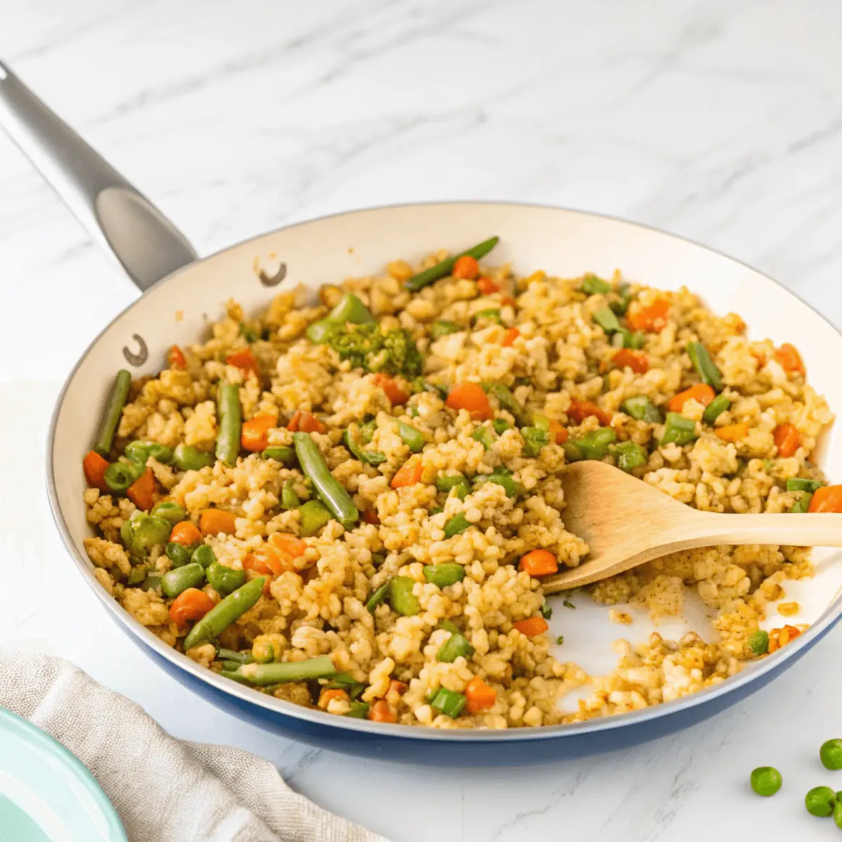 fried rice with frozen vegetables