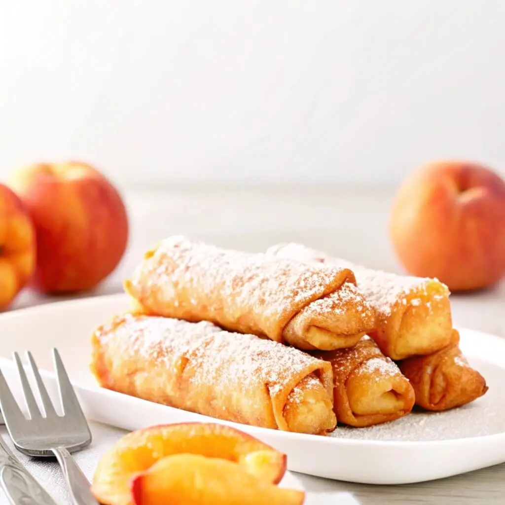 The Best Peach Cobbler Egg Rolls