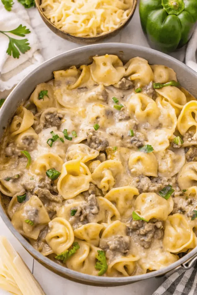 Philly Cheesesteak Tortellini: A Delicious and Easy One-Pot Meal