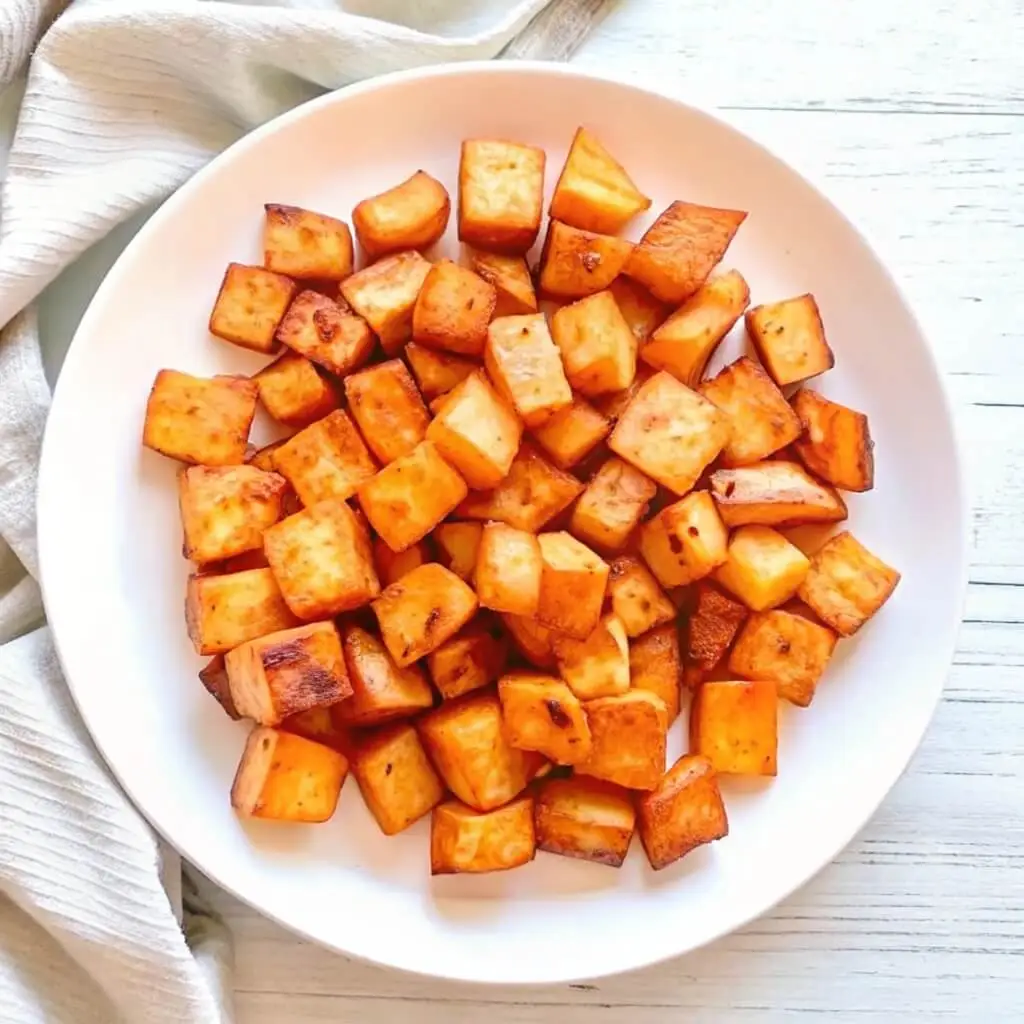 Sweet Potato Cubes in an Air Fryer