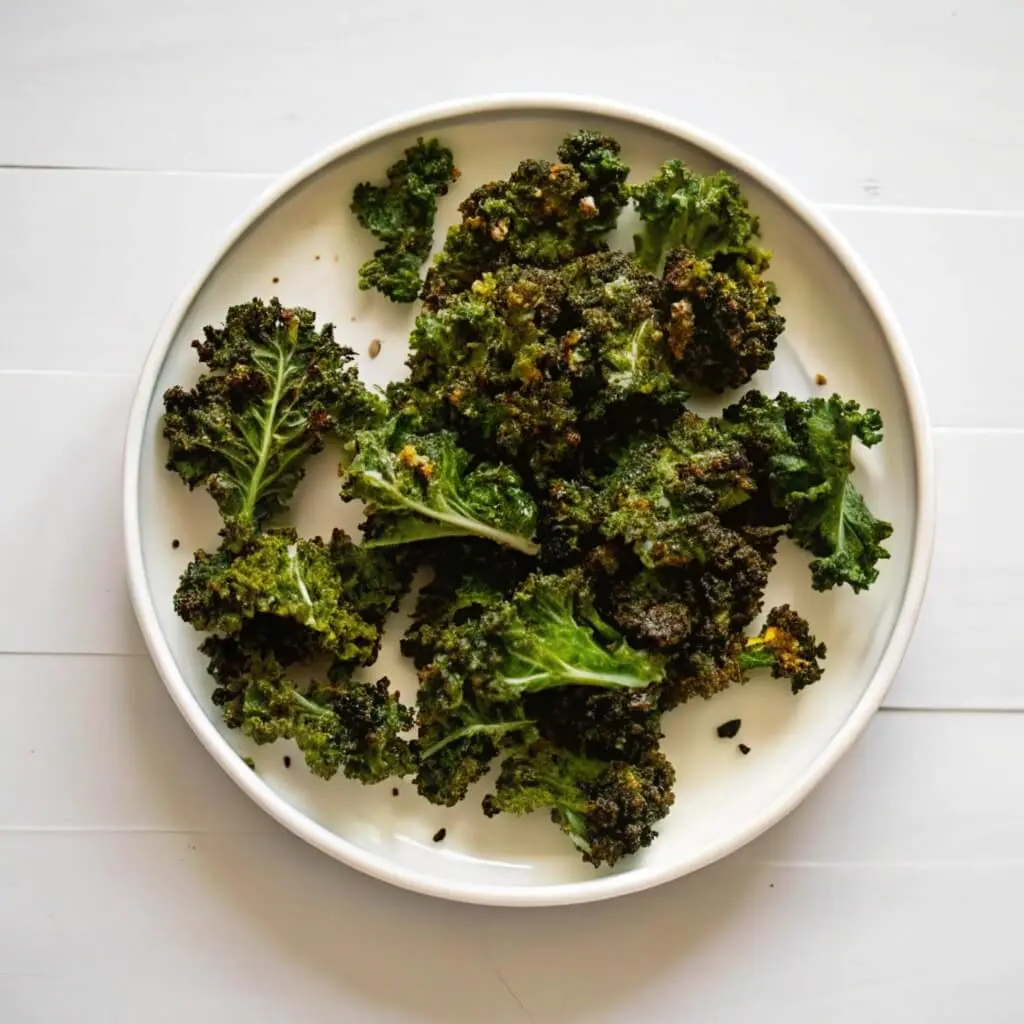 homemade crispy kale chips in ari fryer