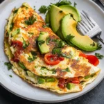 Omelet With Bell Pepper And Avocado